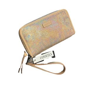 Consuela Wristlet Wallet Gloria Wrist Wallet Purse Rainbow Scales‎ Faux Leather
